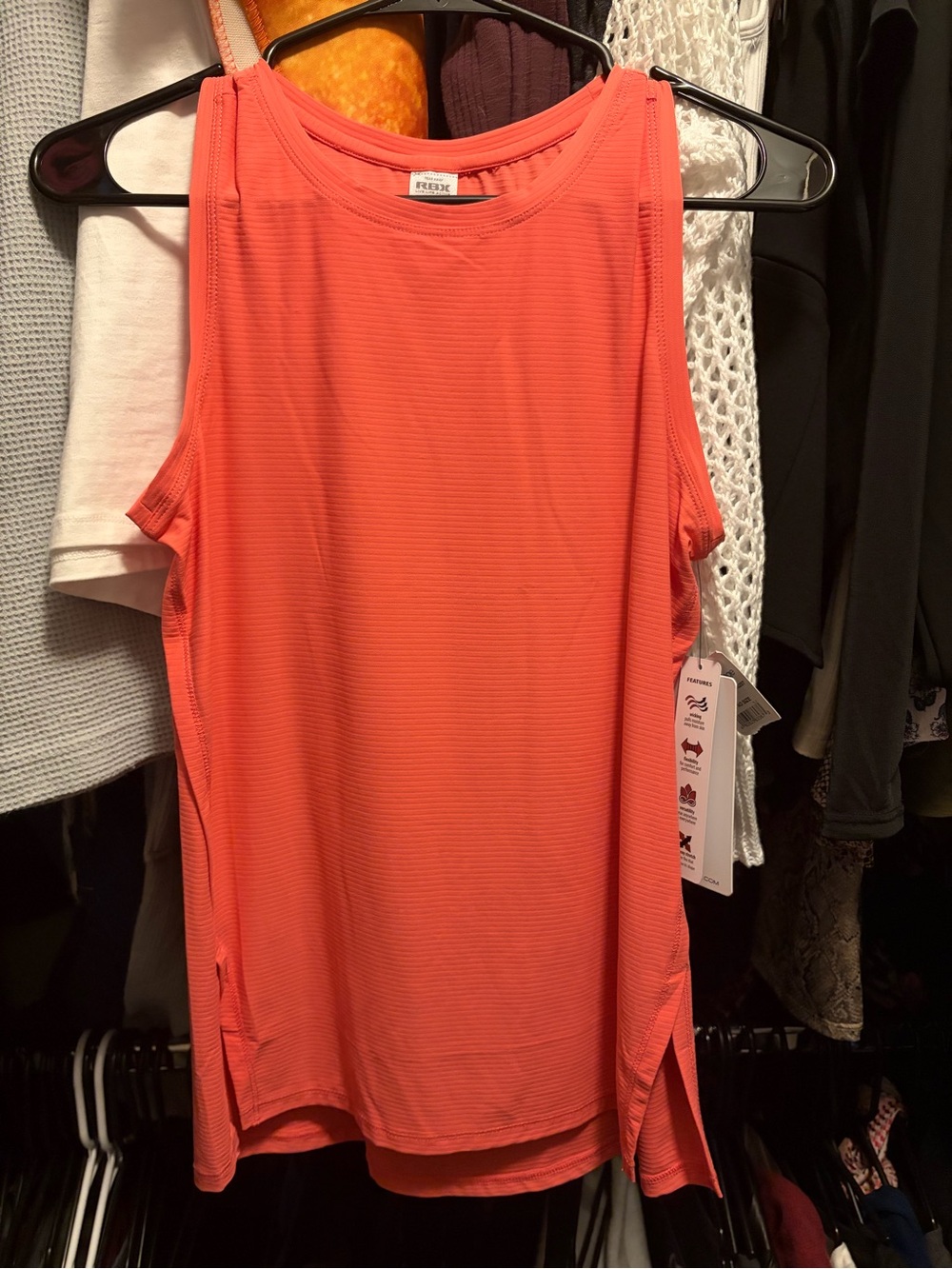 RBX Coral-Orange Sleeveless Active Tank Top
